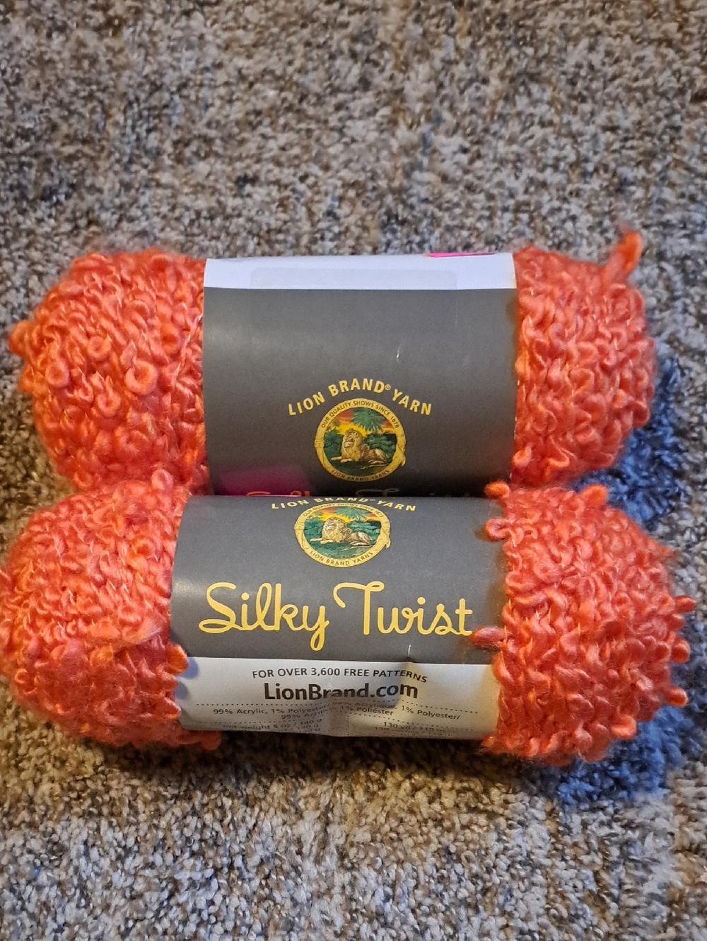 Lion Brand Silky Twist Yarn - Tangerine